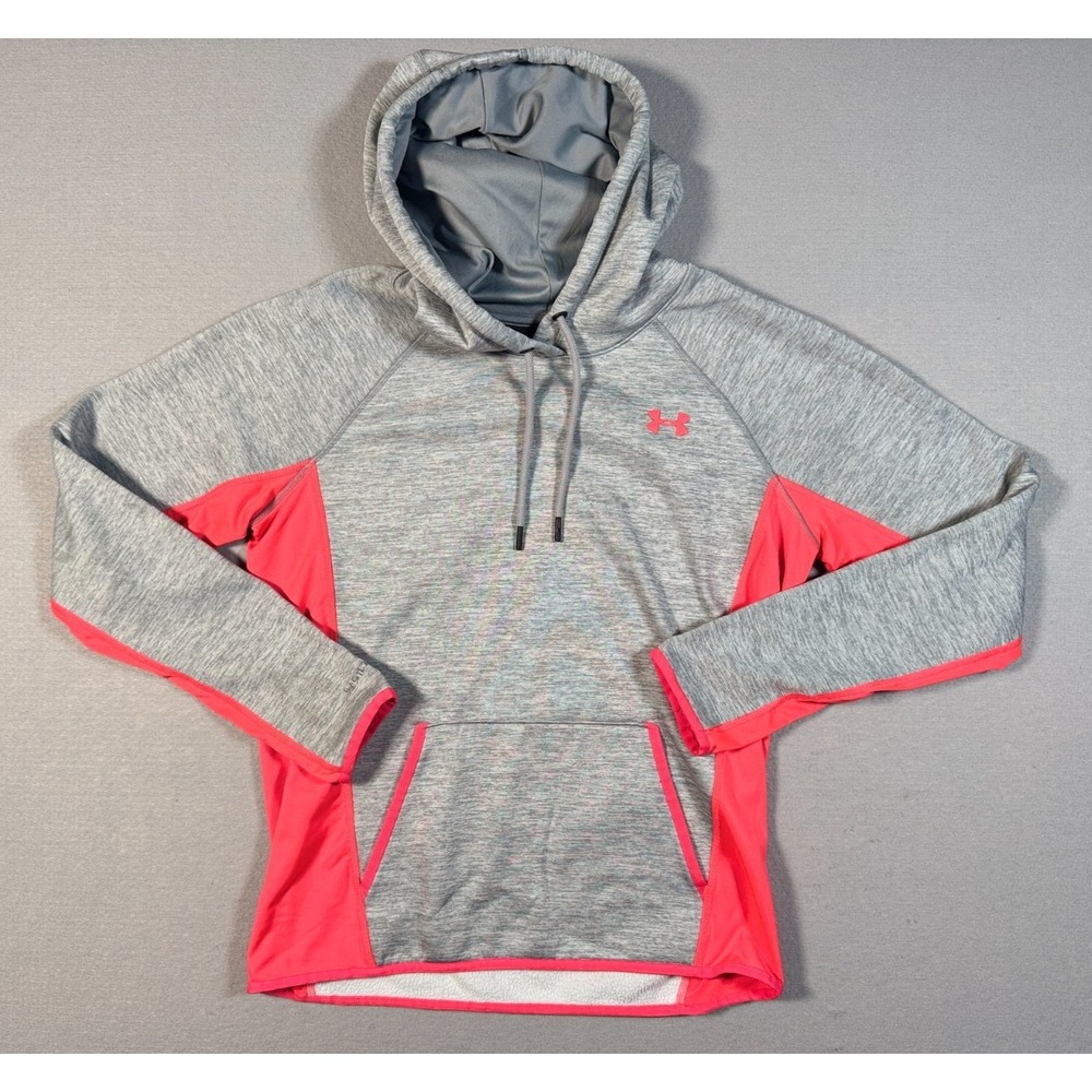 Under Armour Women's Cold Gear Storm Hoodie - Gray / Pink - Size S - Thumbholes